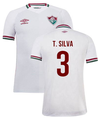 Fluminense Uitshirt 2022 + Bedrukking Thiago Silva - Voetbalshirt Brazilië